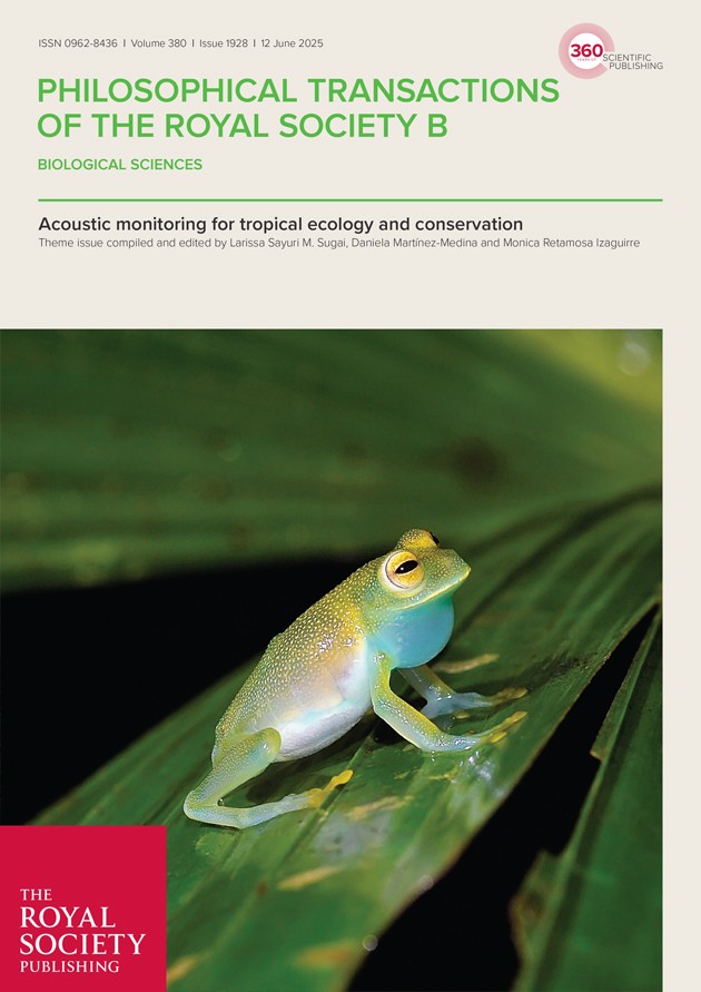 Phil Trans B journal cover, ‘Acoustic monitoring for tropical ecology and conservation’